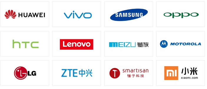 支持所有品牌的安卓手機和平板電腦