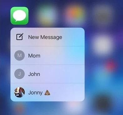 access messages through 3d touch 