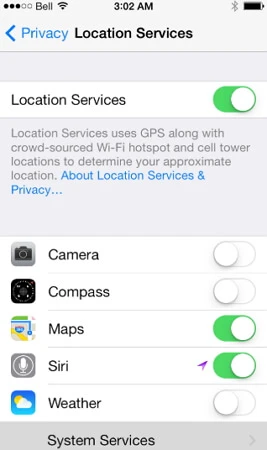 turn off location service