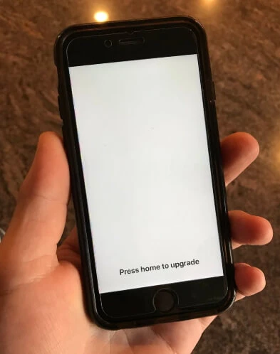 iphone stuck on press home to upgrade
