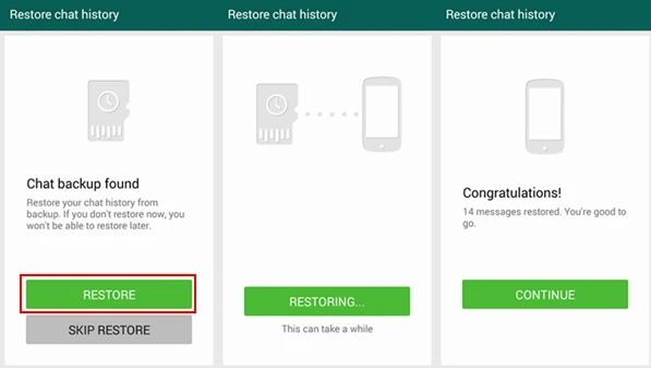 restore whatsapp from backup