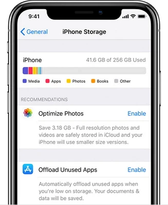 check iphone storage