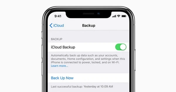 enable icloud backup