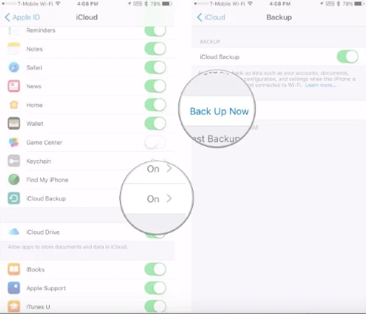 backup iphone with icloud