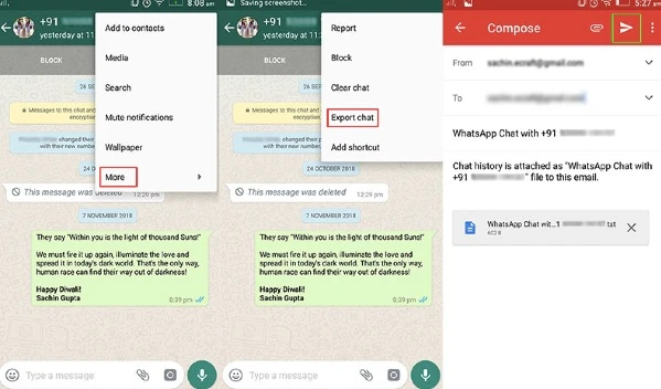 restore whatsapp to iphone via email