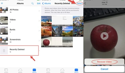 recover recently deleted videos from iphone