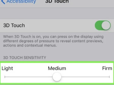 change touch sensitivity on iphone