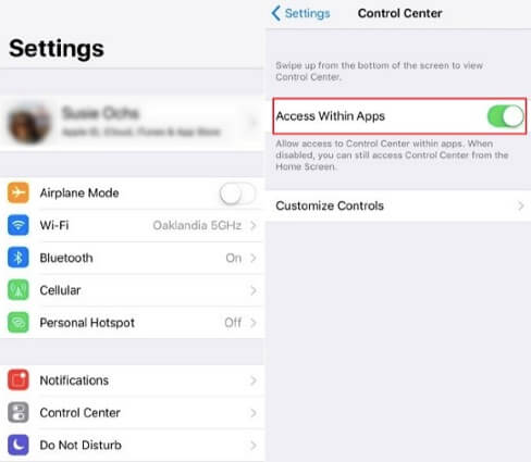 enable access within apps