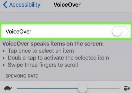 turn off voiceover