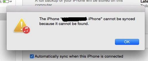 iphone cannot be restored the device cannot be found