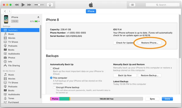 restore from itunes backup to new iphone