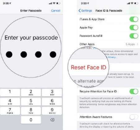 reset face id on iphone