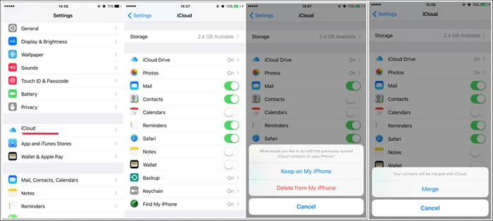 sync contacts from icloud to iphone