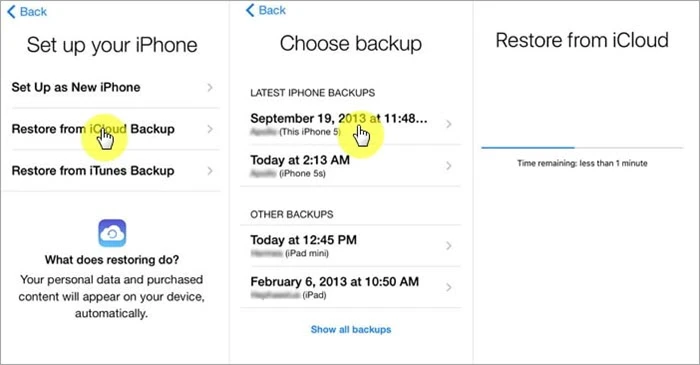 recover iphone from icloud