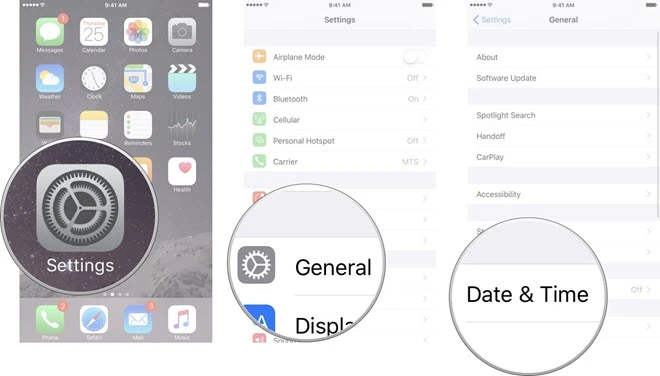 ios date and time settings