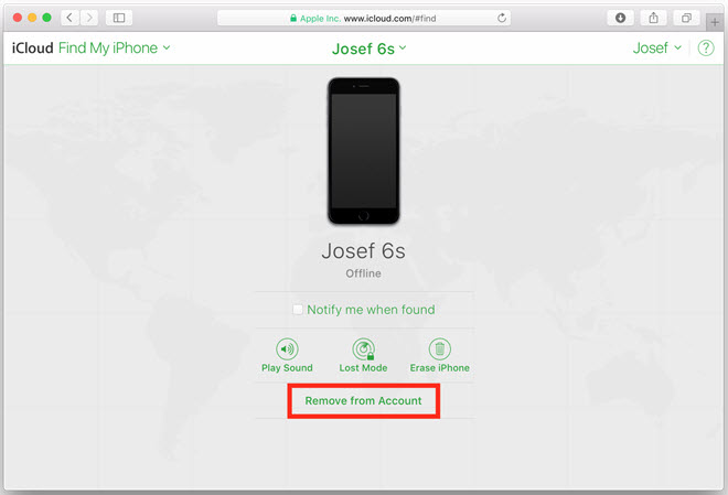 remove device from icloud