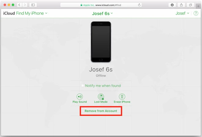 remove device from icloud