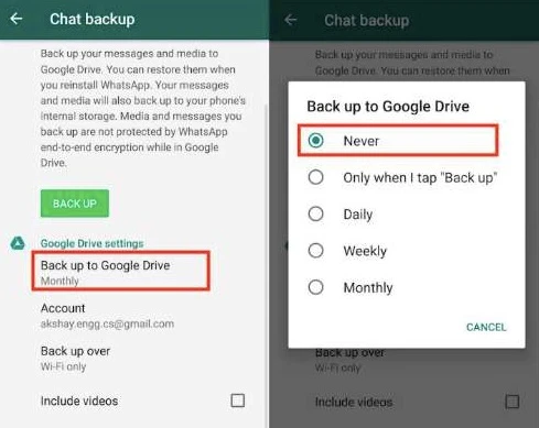 backup whatsapp to sd card