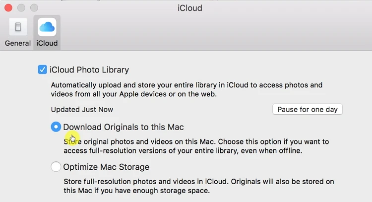 download originals to this mac