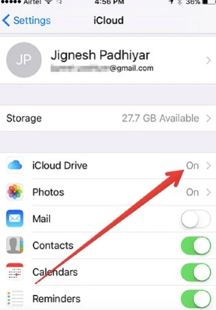 enable icloud drive