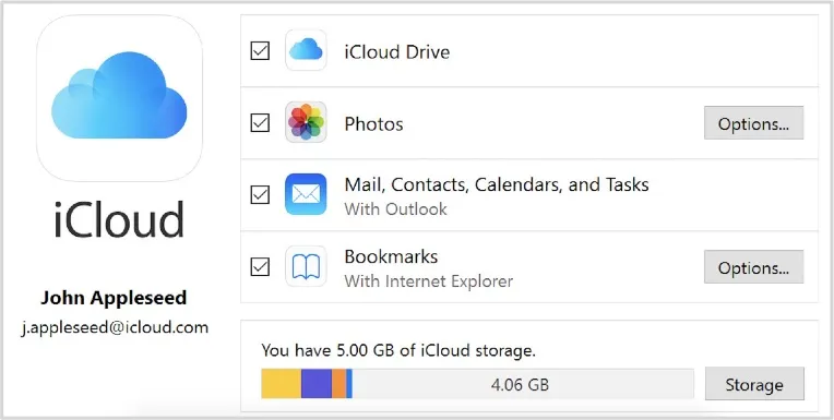 icloud storage windows