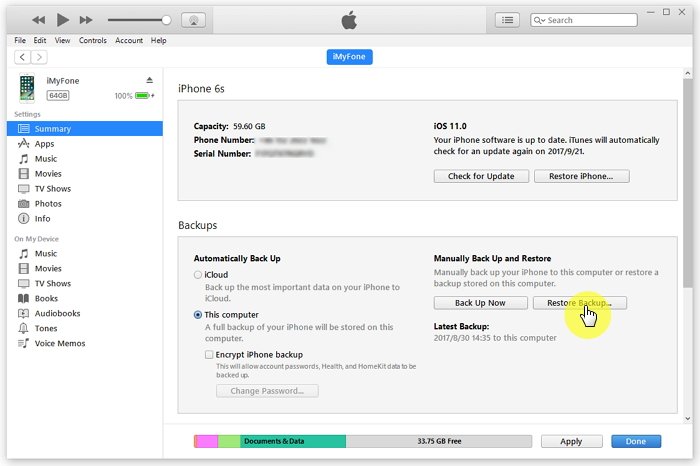 restore iphone