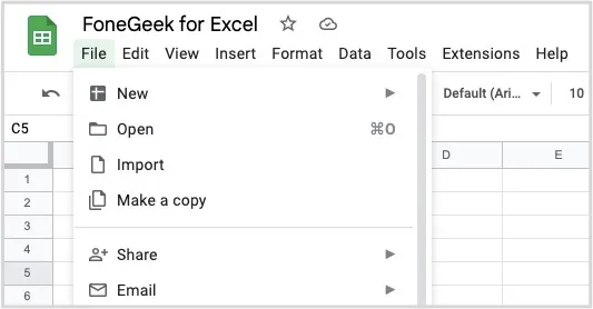 import google sheet