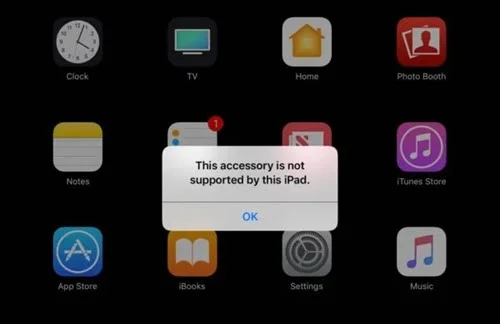accessory is not supported by this ipad