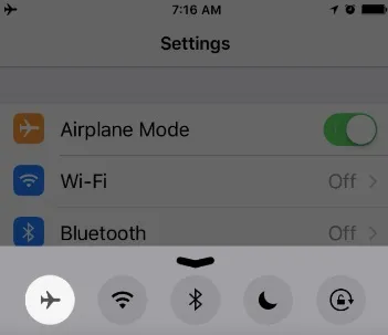 airplane mode on iphone