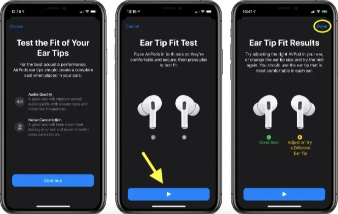 airpods ear tip fit test