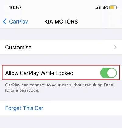 allow carplay while locked