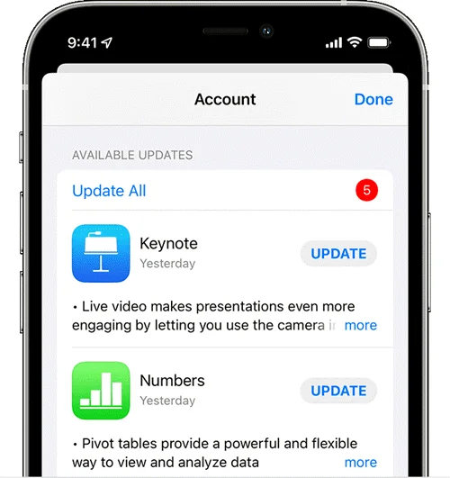 update mail app