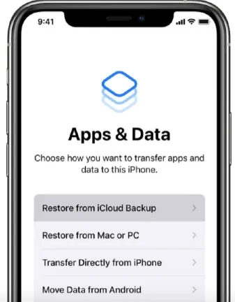 restore from icloud backup