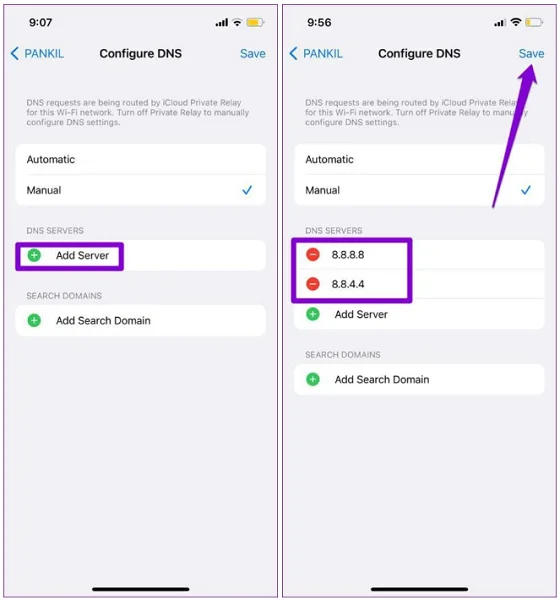 change dns settings iphone