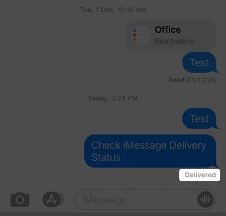 check imessage delivery status