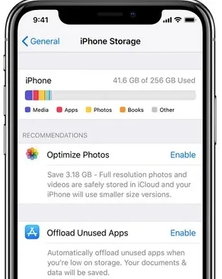 check iphone storage