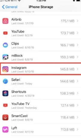 clear instagram cache
