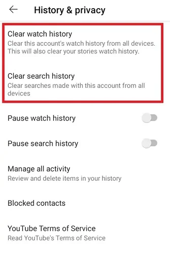 clear youtube cache