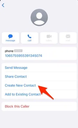 create new contact