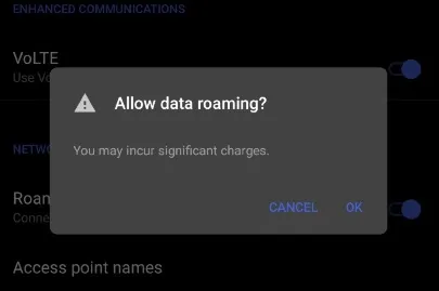 data roaming android