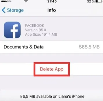 delete app