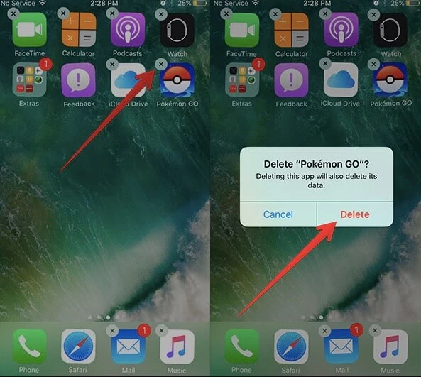 delete apps on iphone