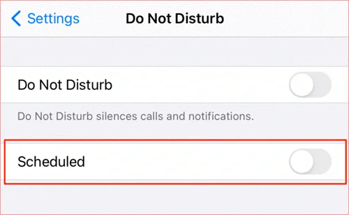 disable do not disturb schedule