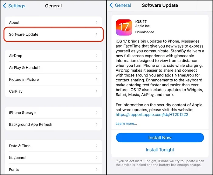 install ios update