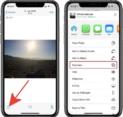 duplicate photo on iphone