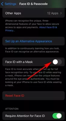 enable face id with mask