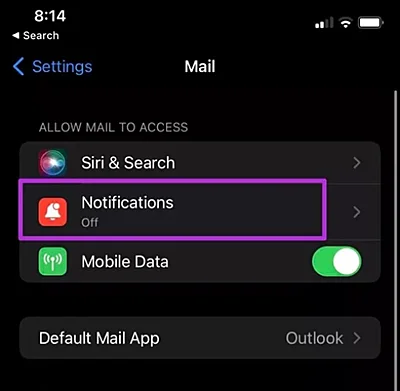 enable mail notification