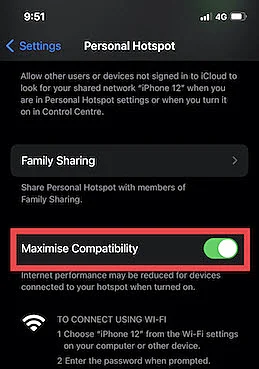 enable maximize compatibility