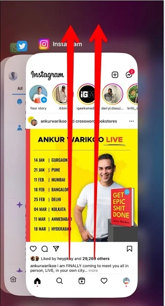 force quit instagram on iphone