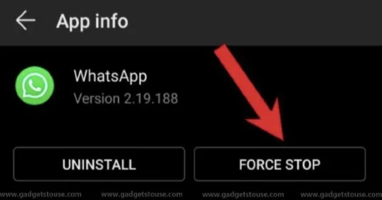force stop whatsapp on android